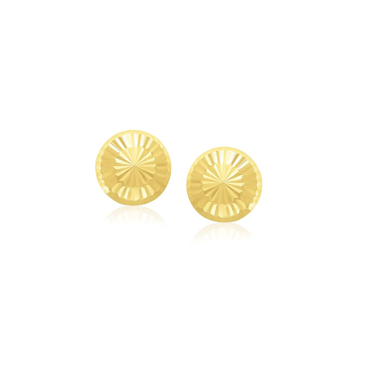 Pendientes de oro amarillo de 14k de estilo plano con textura