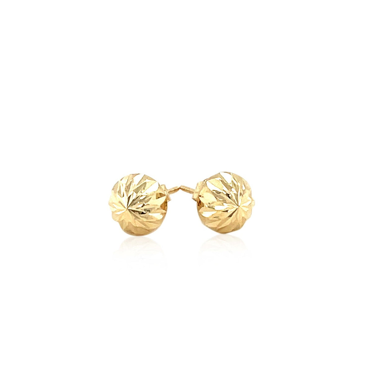 Pendientes de oro amarillo de 14k de estilo plano con textura