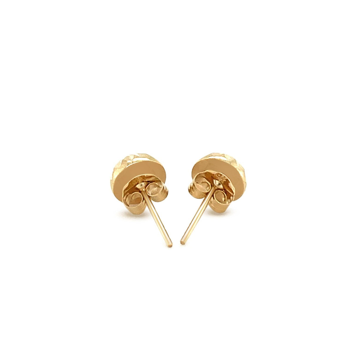 Pendientes de oro amarillo de 14k de estilo plano con textura