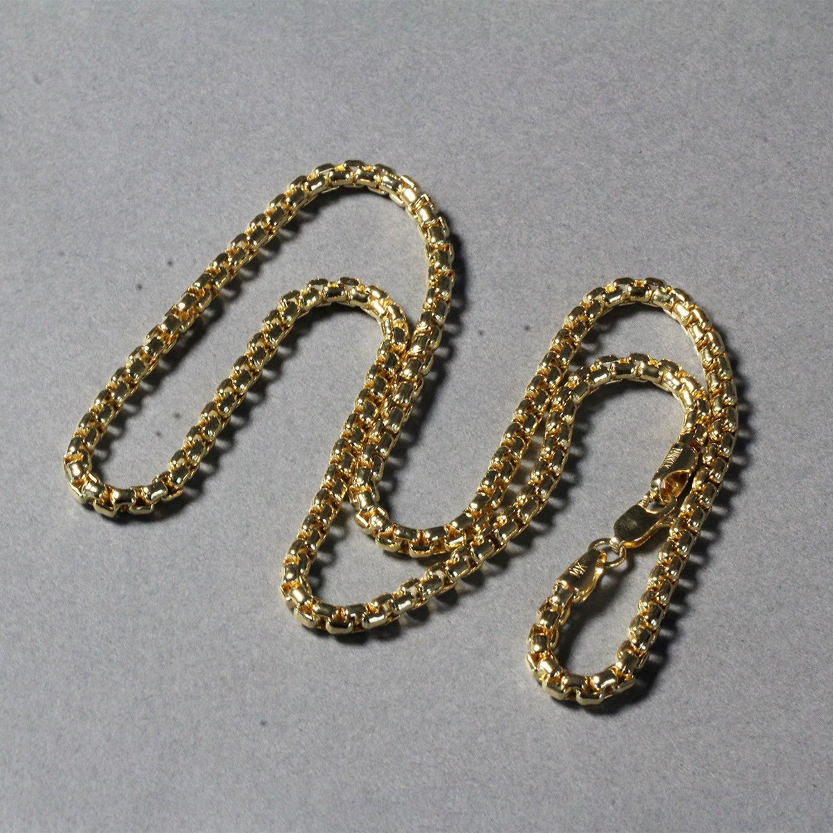 Cadena redonda de oro amarillo de 14k de 3,4 mm