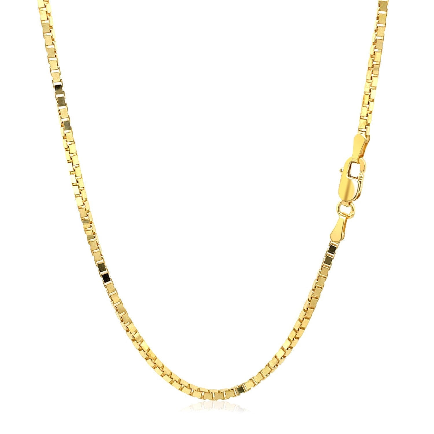 Cadena semi sólida de oro amarillo de 14k de 1,6mm