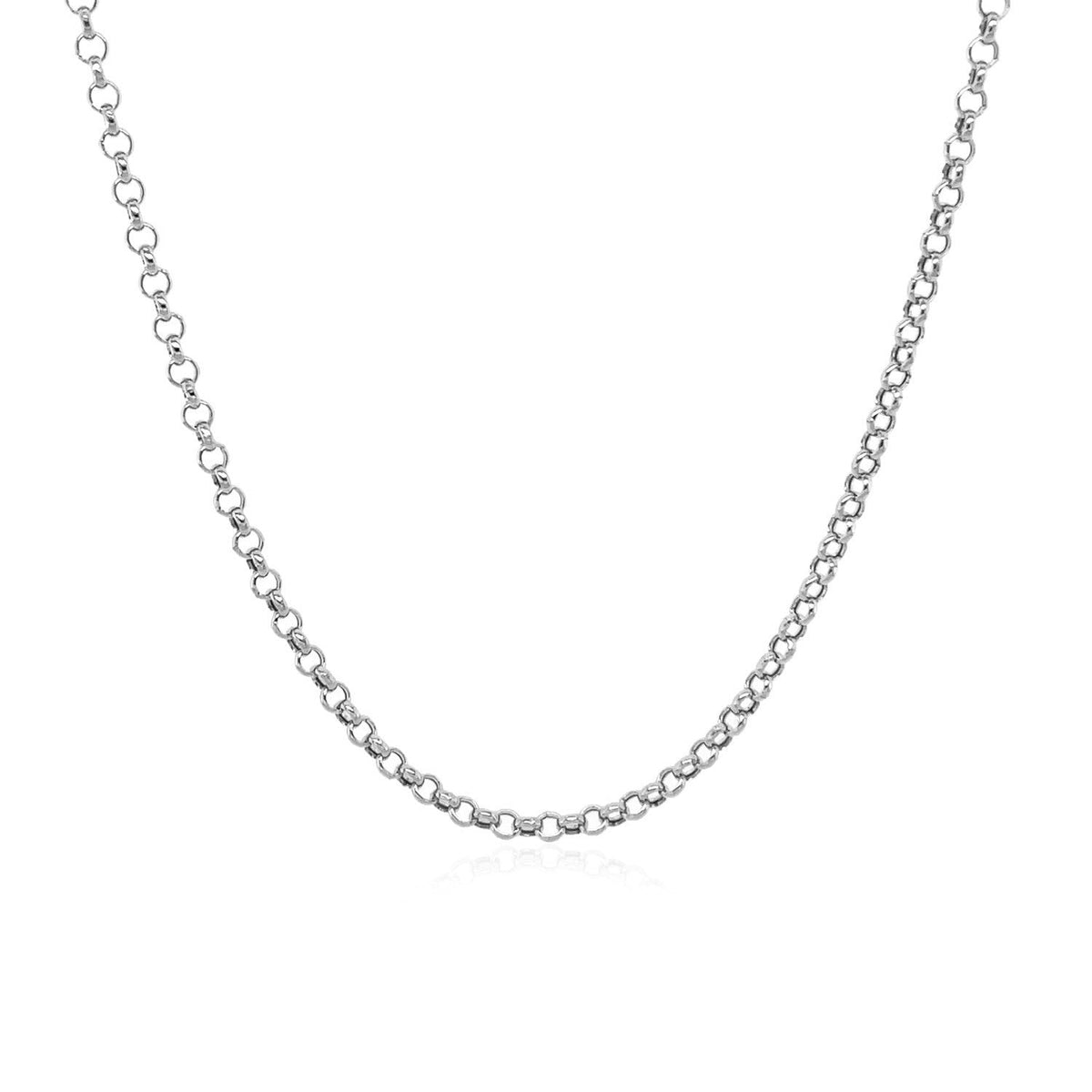 Cadena rolo de oro blanco de 14k de 1,9 mm