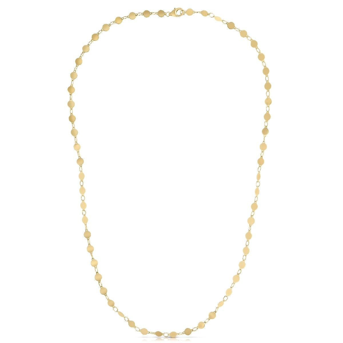 Collar de oro amarillo de 14k con círculos pulidos