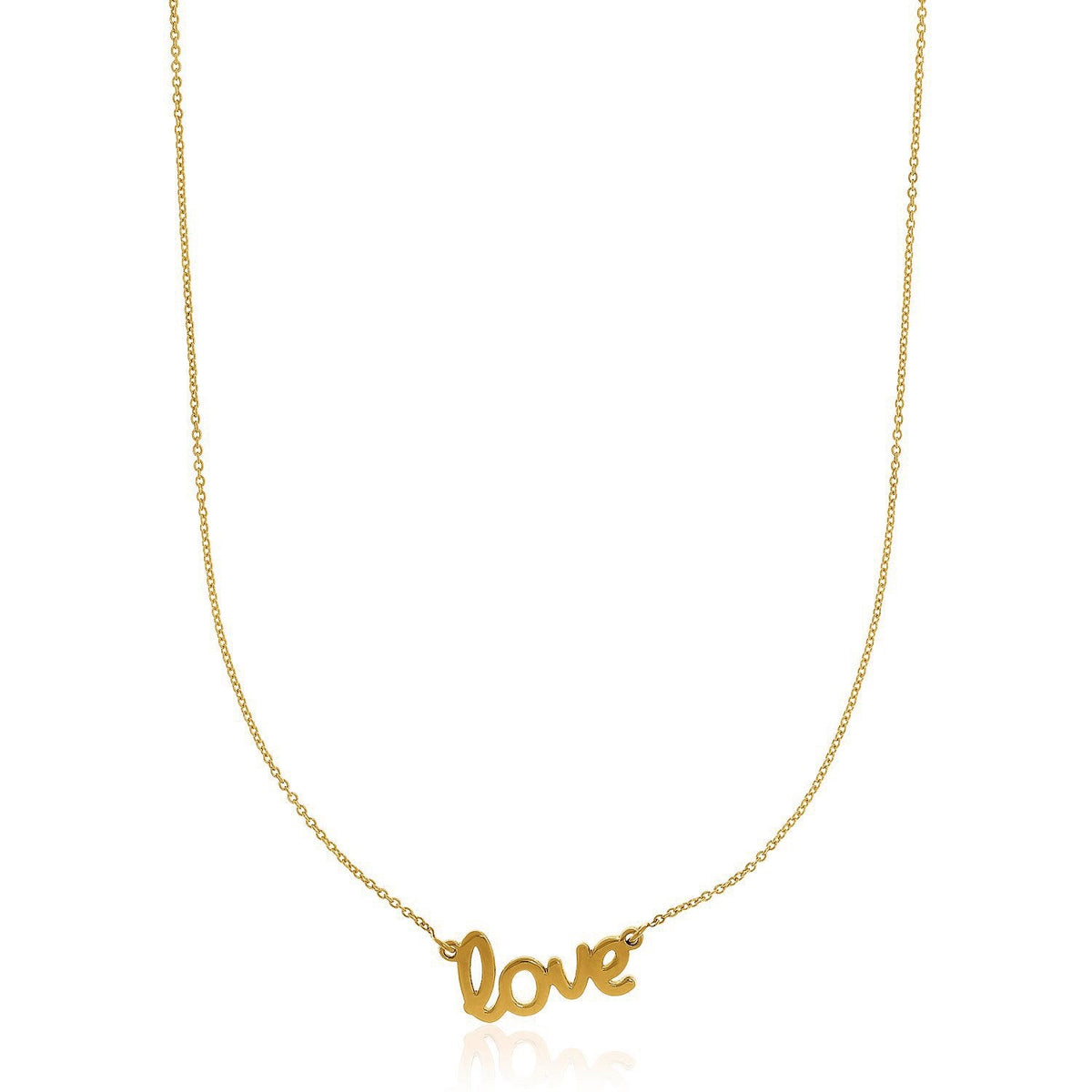Колье из желтого золота 14 карат со словом LOVE