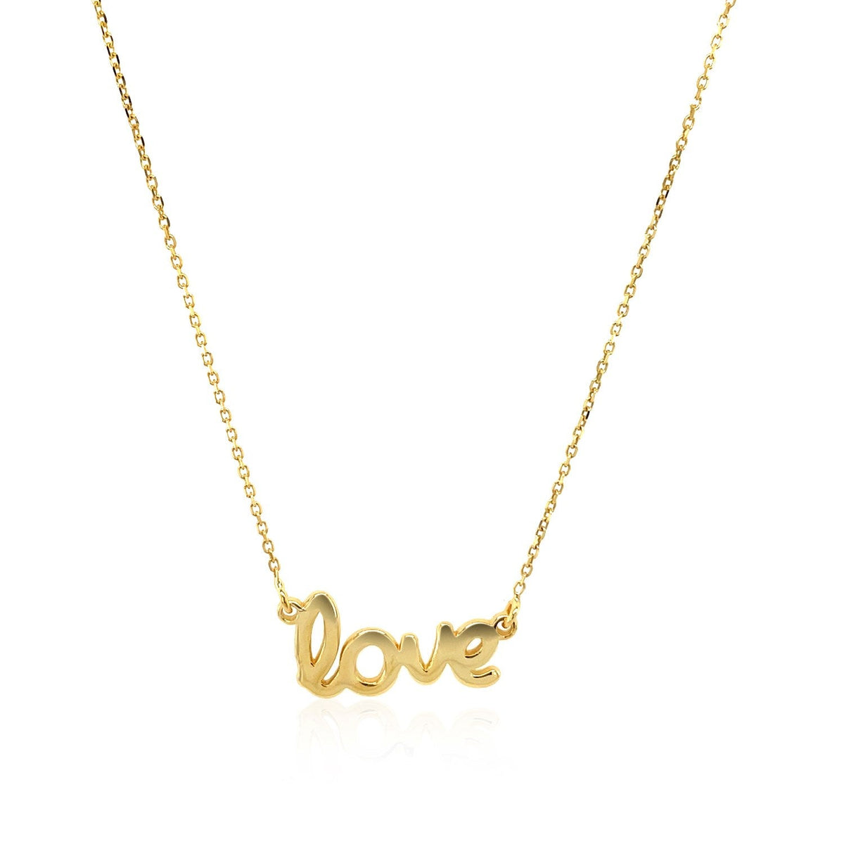 Колье из желтого золота 14 карат со словом LOVE