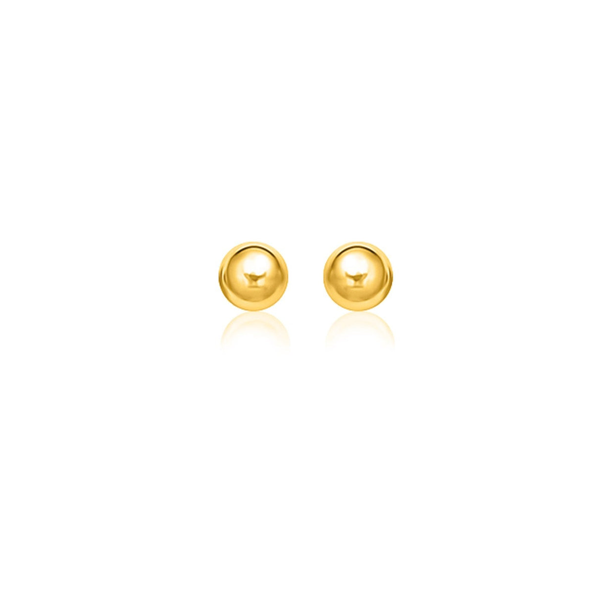 Pendientes de botón esféricos de oro amarillo de 14 quilates (8,0 mm)