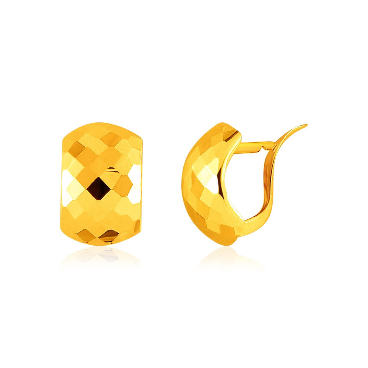 Pendientes de Oro Amarillo de 14k con Textura Geométrica