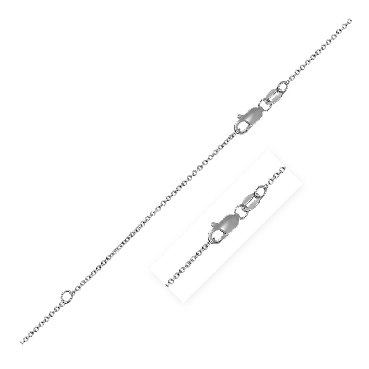 Cadena extensible de oro blanco de 18k (1.00 mm)