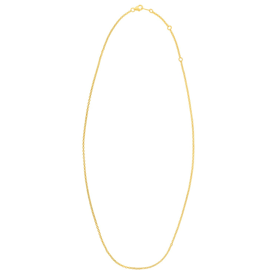Double Extendable Cable Chain in 14k Yellow Gold (1.40 mm)