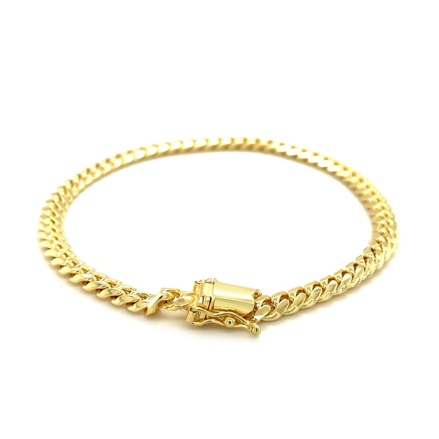 Pulsera Sólida Clásica Cubana de Miami de Oro Amarillo de 10k (4.90 mm)