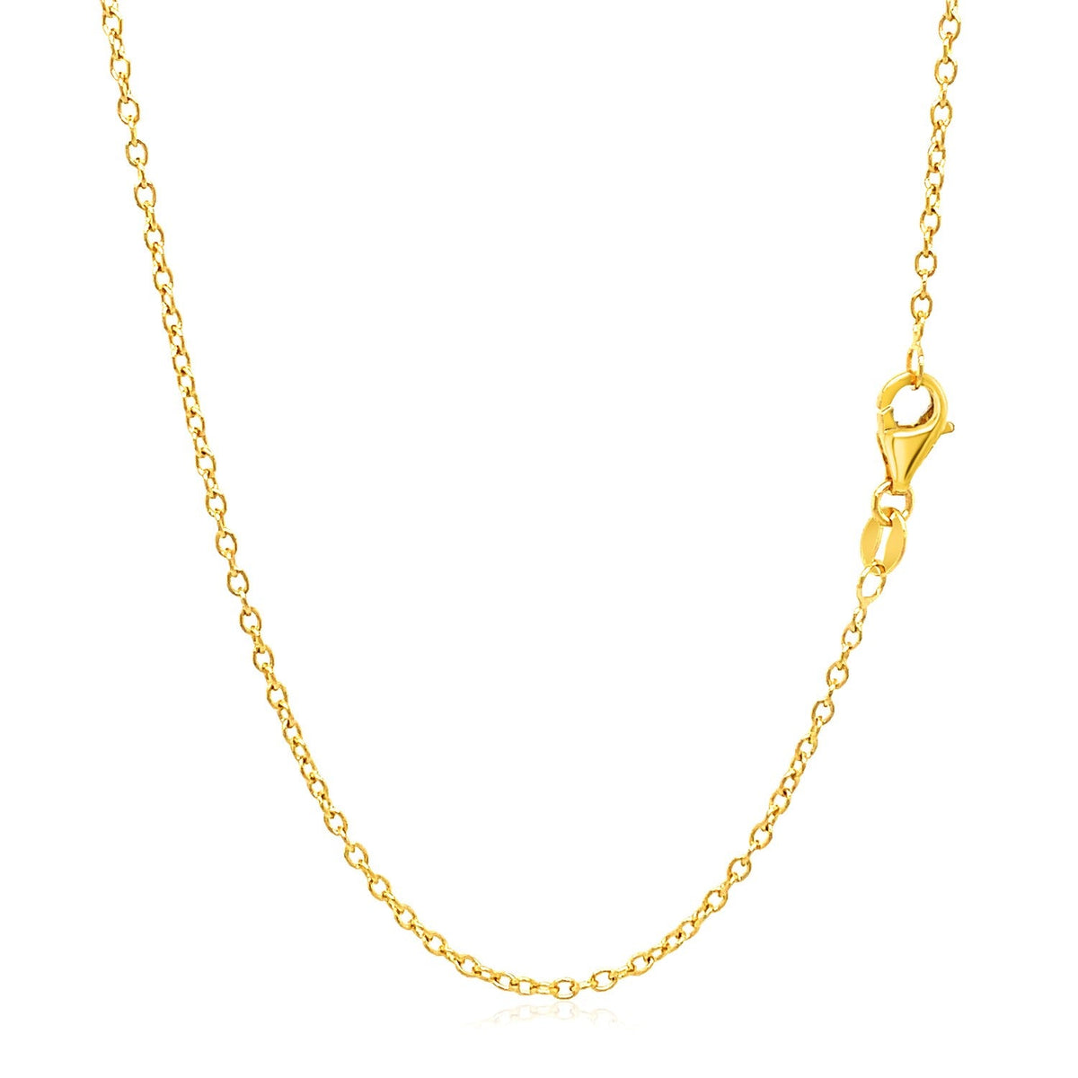 Cadena de Eslabones Redondos de Oro Amarillo de 18k, 1.5mm