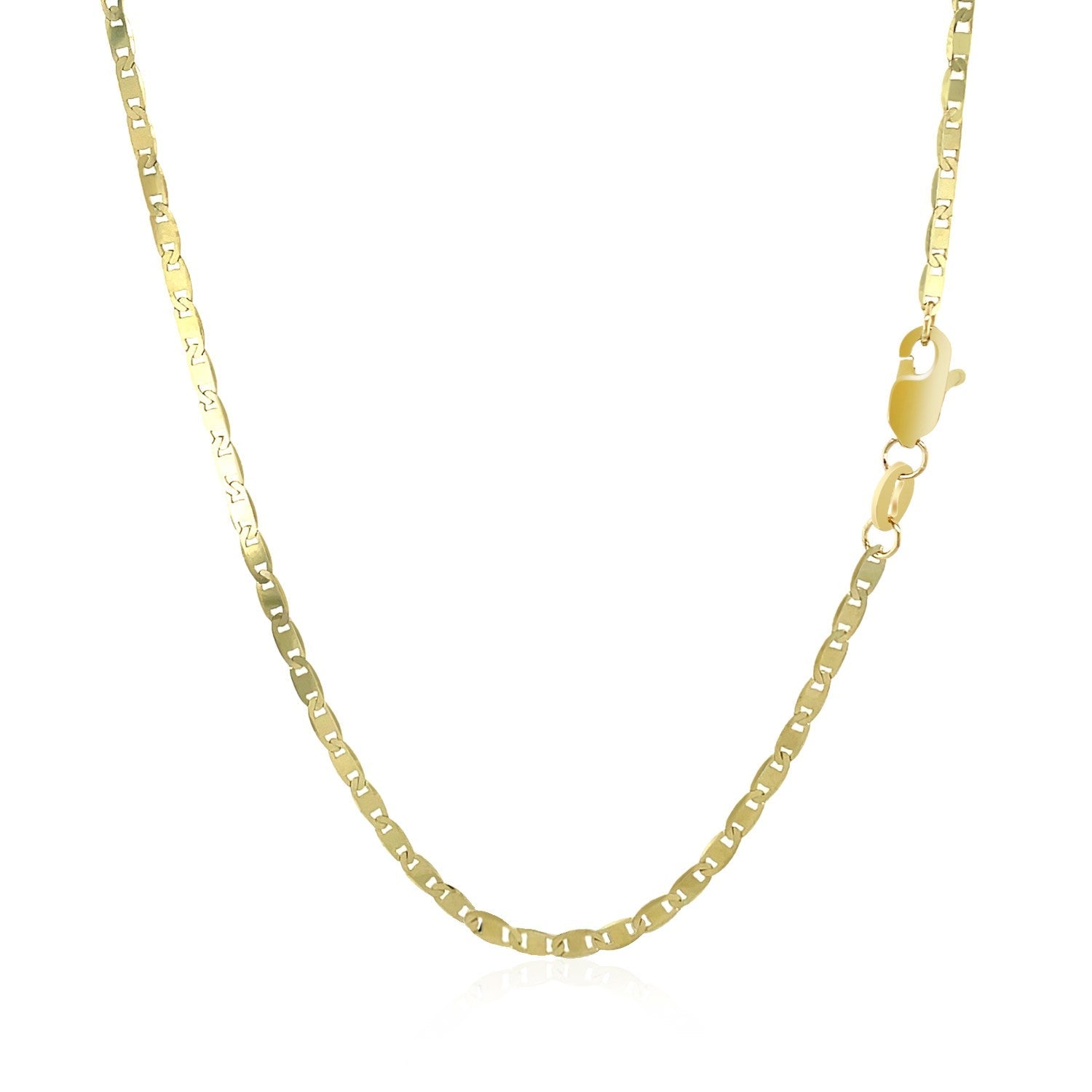 Cadena de eslabones mariner de oro amarillo de 10k y 1.7 mm