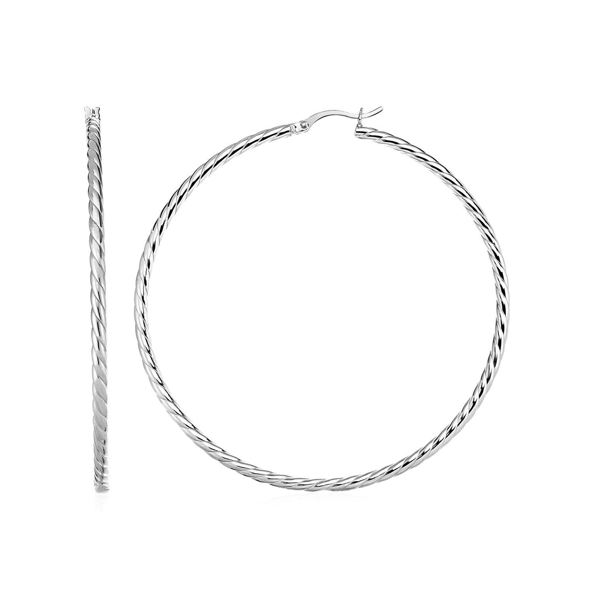 Aretes de Aro con Textura Retorcida en Plata de Ley