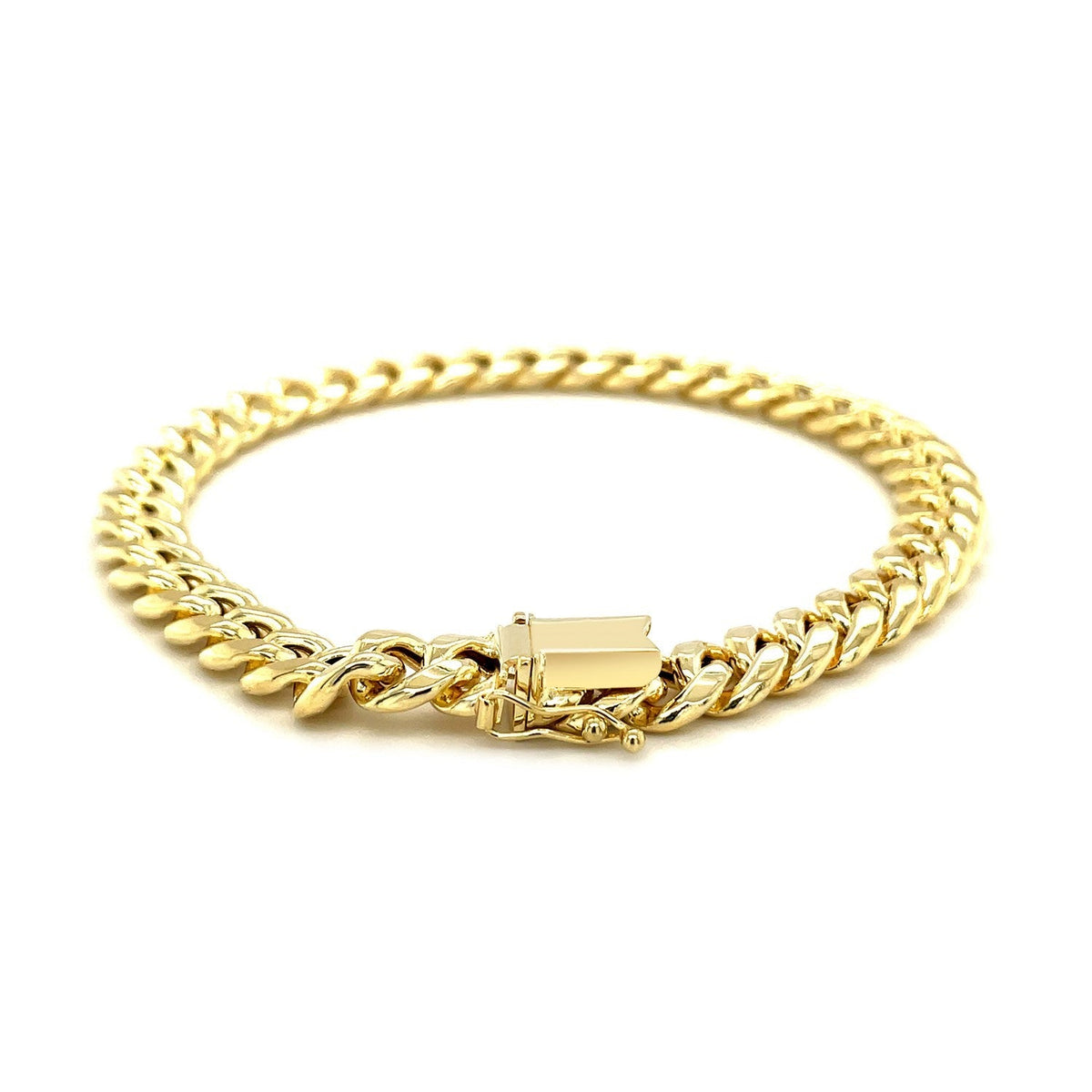 Pulsera semirrígida cubana de oro amarillo de 10k (7.20 mm)