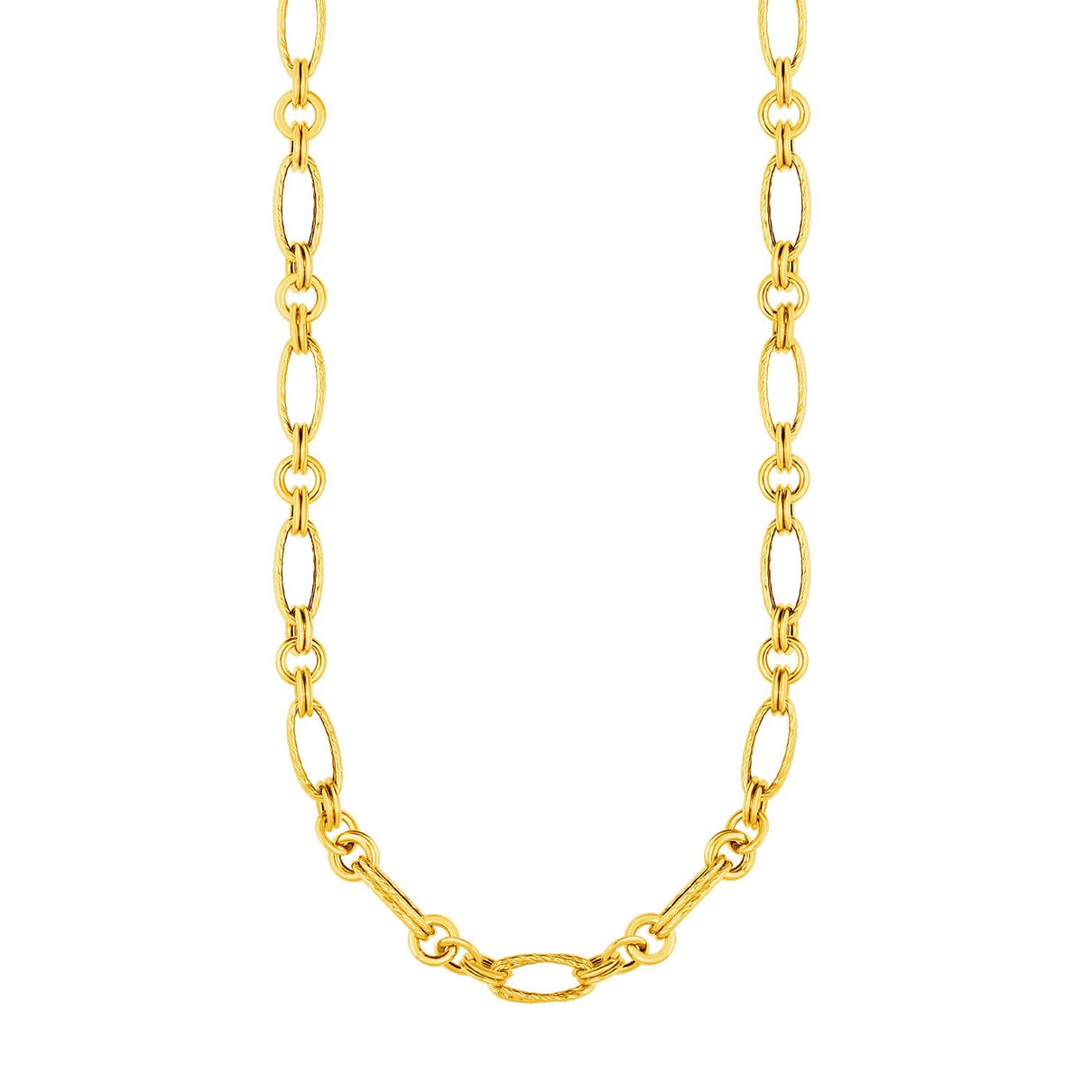 Collar de eslabones retorcidos y pulidos de oro amarillo de 14k