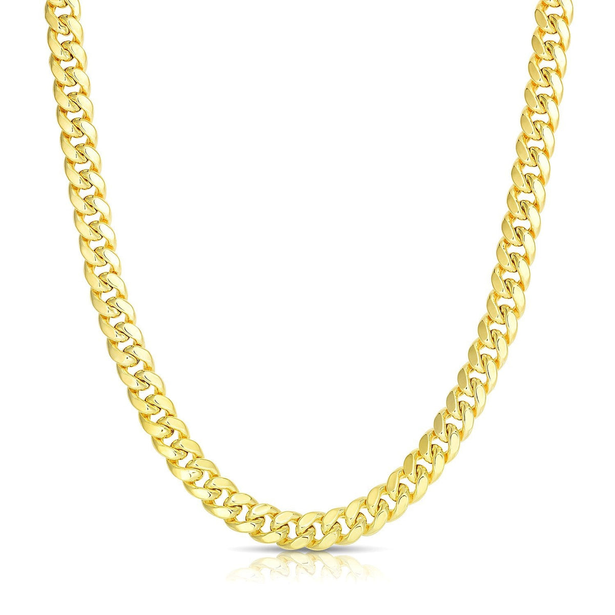 Cadena cubana Miami semirrígida de oro amarillo de 10k y 6,15 mm