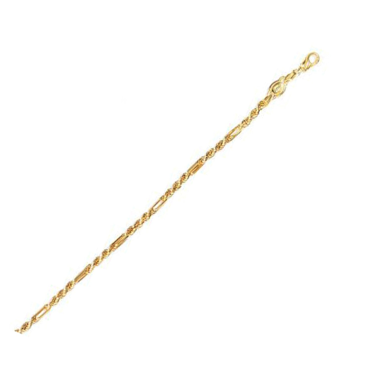 Cadena de Oro Amarillo de 14k con Cordón de Figa (3.00 mm)