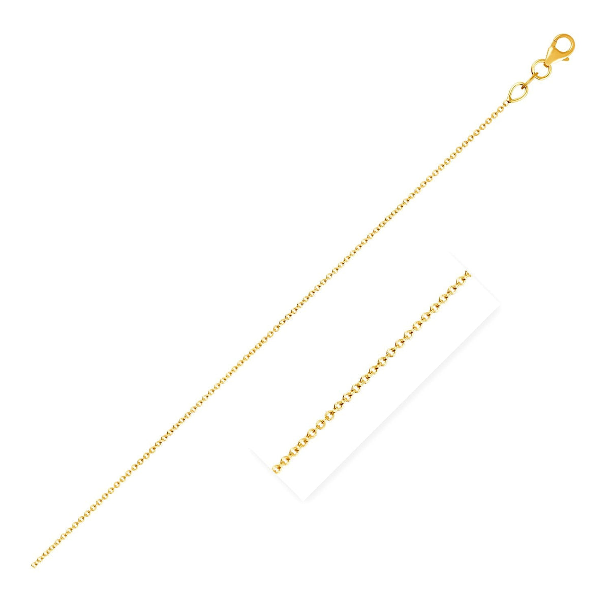 Cadena de cable extensible doble en oro amarillo de 14k (1.0 mm)