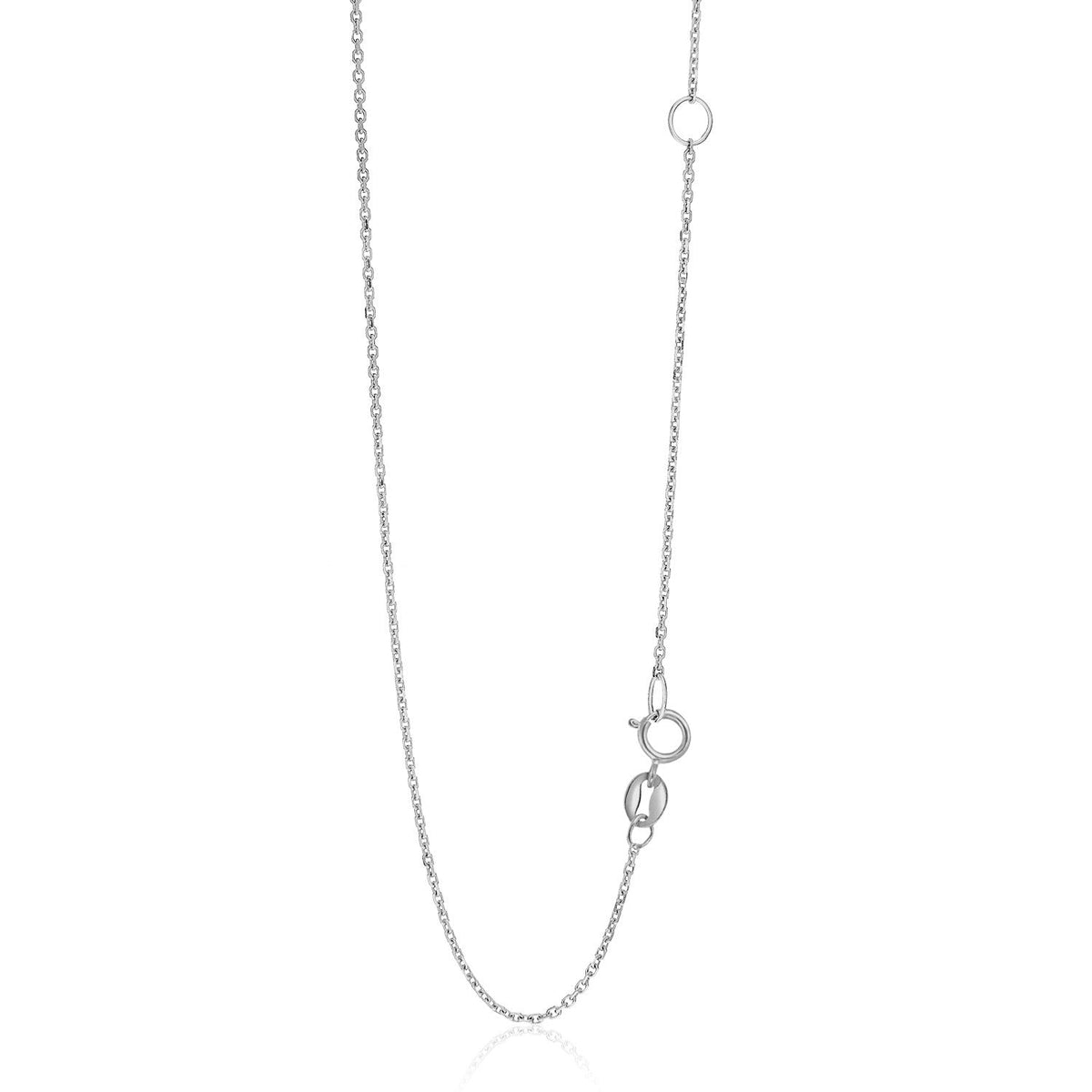 Cadena de Cable Ajustable de Oro Blanco de 14k de 1.1mm
