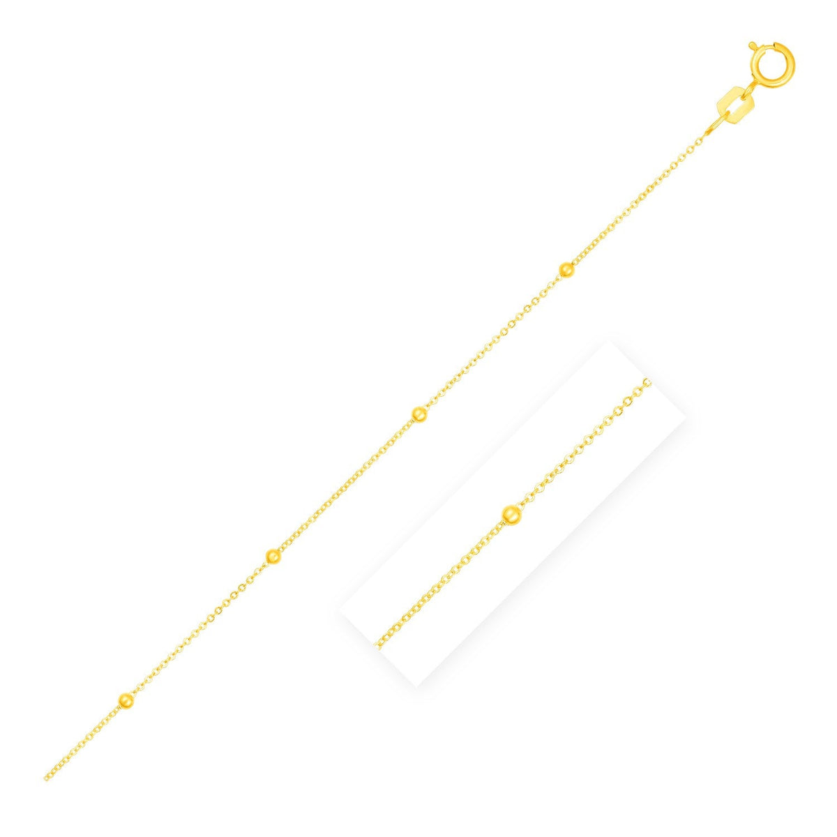 Cadena Saturno de Eslabones de Perlas en Oro Amarillo de 14k (3.5mm)