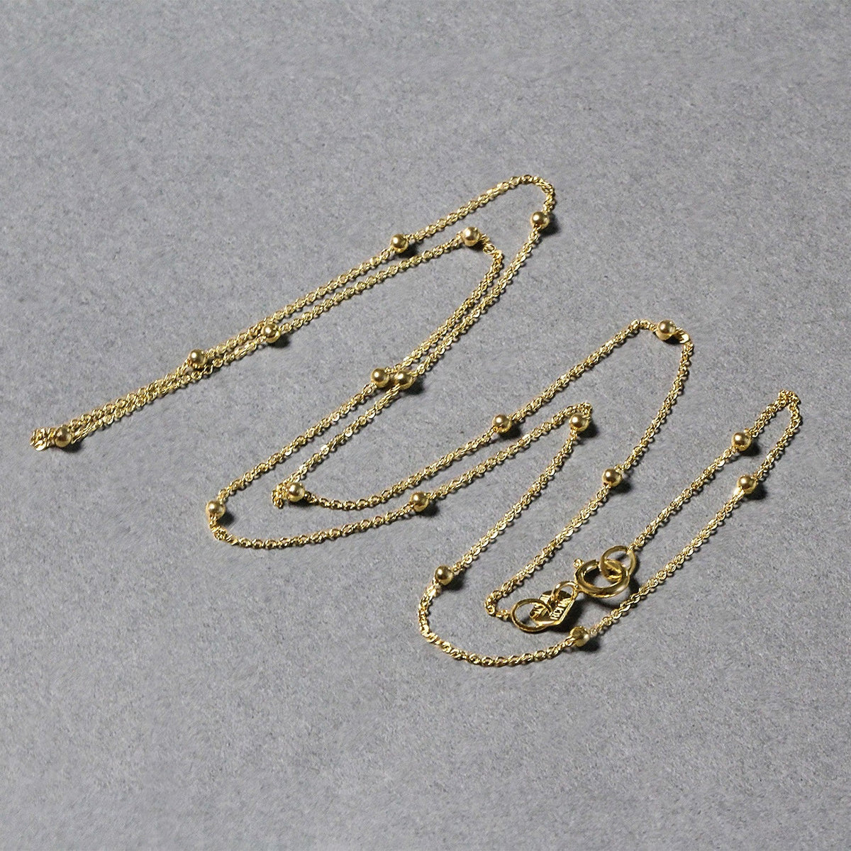Cadena Saturno de Eslabones de Perlas en Oro Amarillo de 14k (3.5mm)