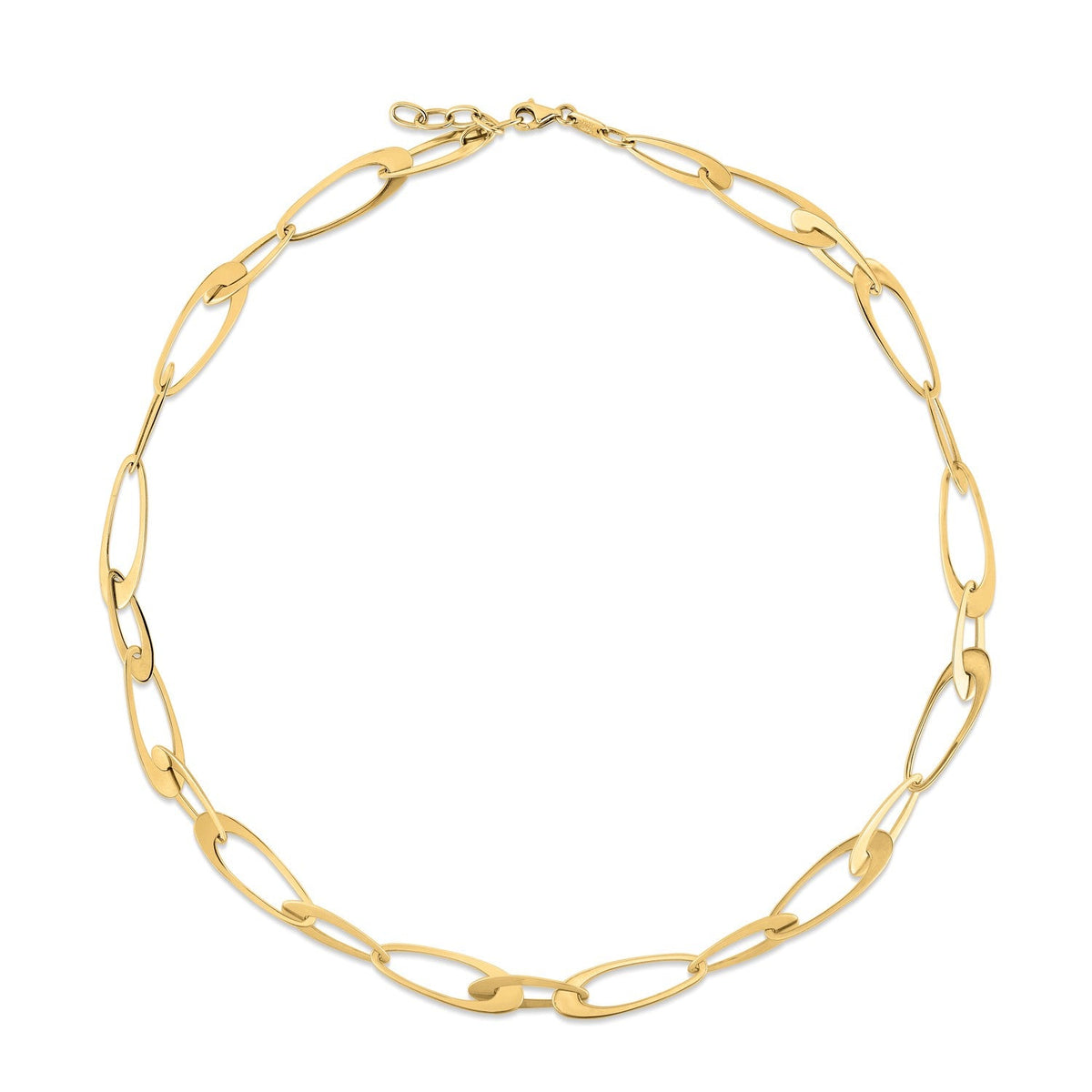 Gargantilla de eslabones ovalados italianos de oro amarillo de 14K