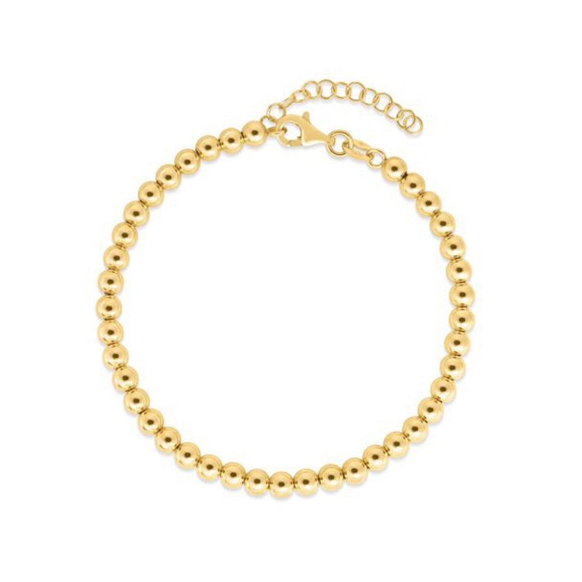 Cadena de cuentas de oro amarillo de 14k (4 mm)