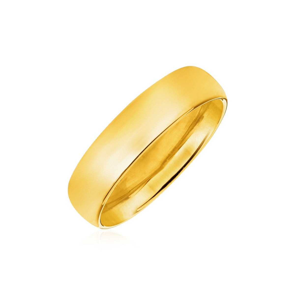 Alianza de boda de oro amarillo de 14k de 6mm de ajuste cómodo