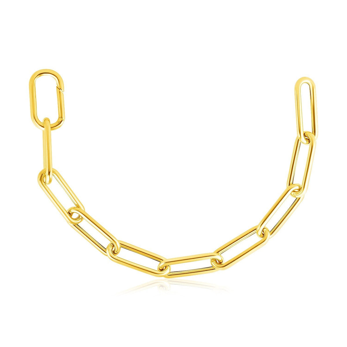 Cadena con eslabones planos de oro amarillo de 14k
