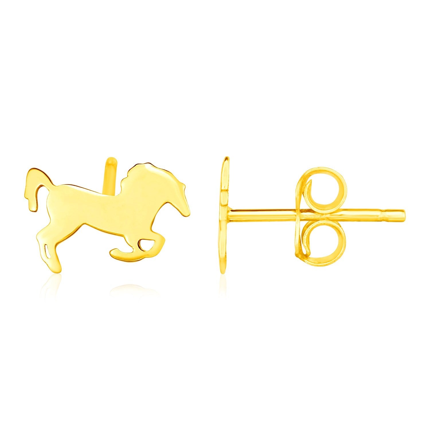 Pendientes de Caballo de Oro Amarillo de 14K
