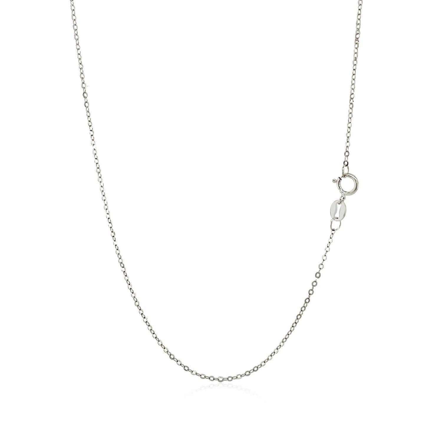 Collar mini corazón pulido de oro blanco de 14k