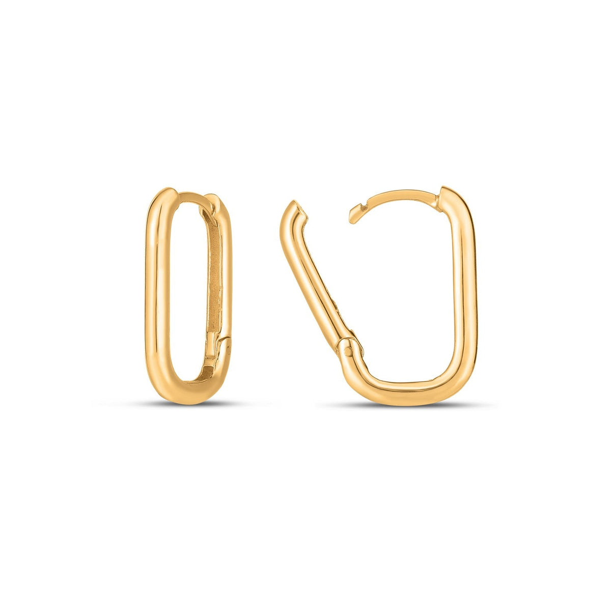 Arracadas grandes de oro amarillo de 14k con diseño de clip