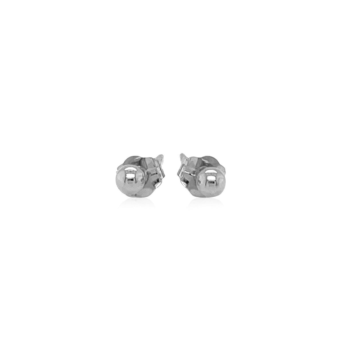 Pendientes de bola de oro blanco de 14k (3,0 mm)