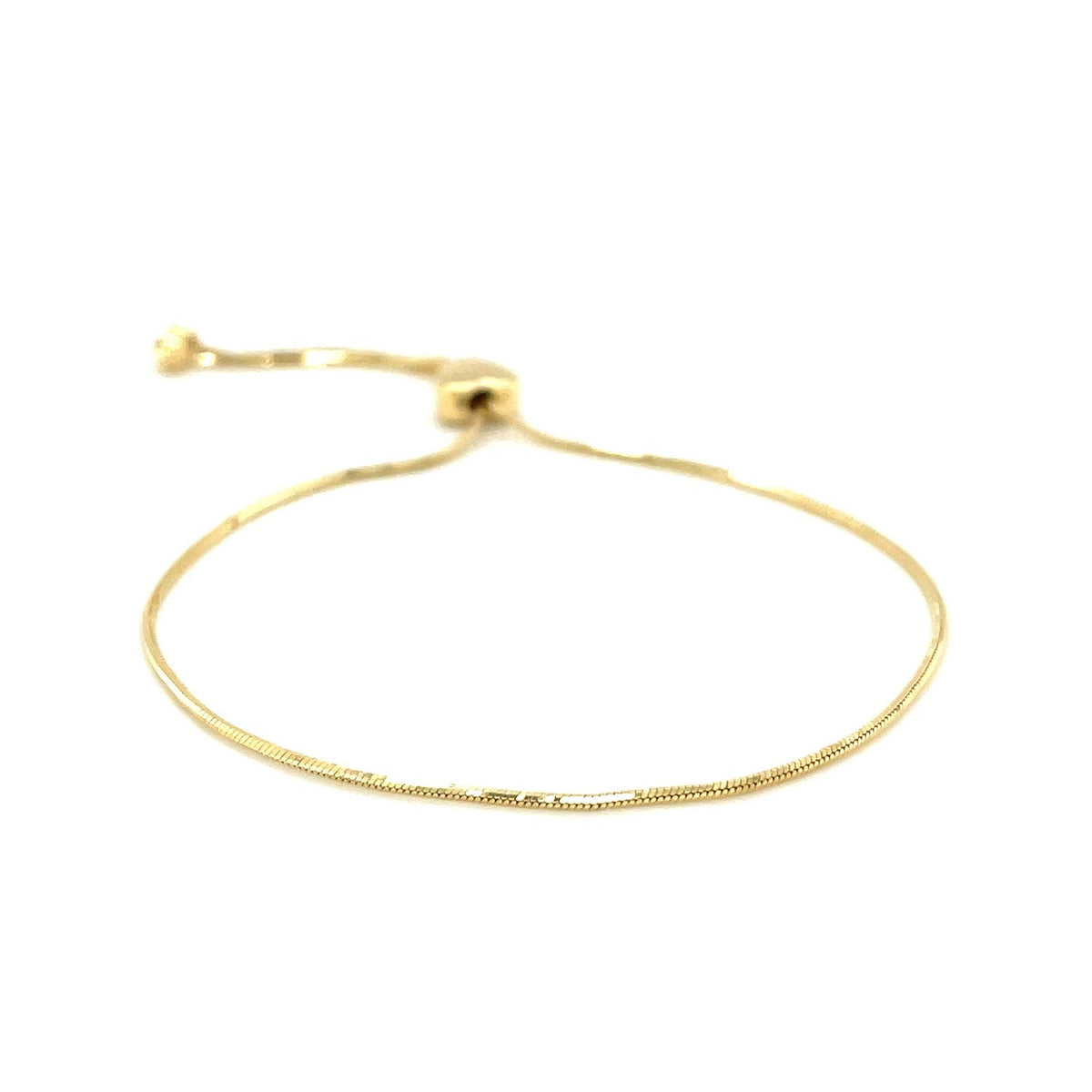 Pulsera de Oro Amarillo de 14k Ajustable Estilo Lariat con Motivo de Corazón
