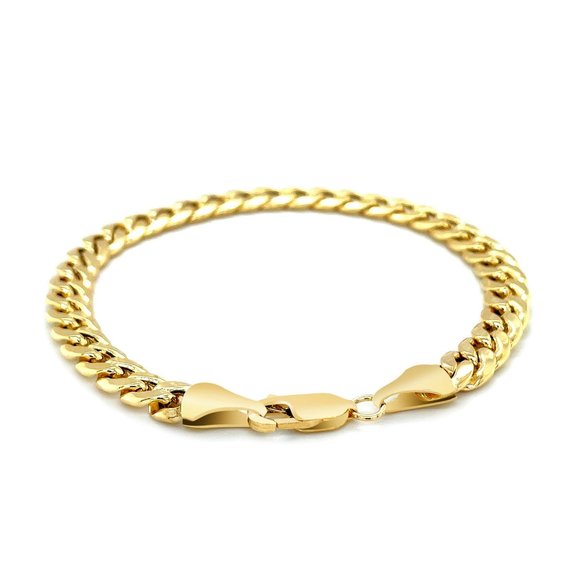 Pulsera semimaciza cubana de oro amarillo de 10k (6.60 mm)
