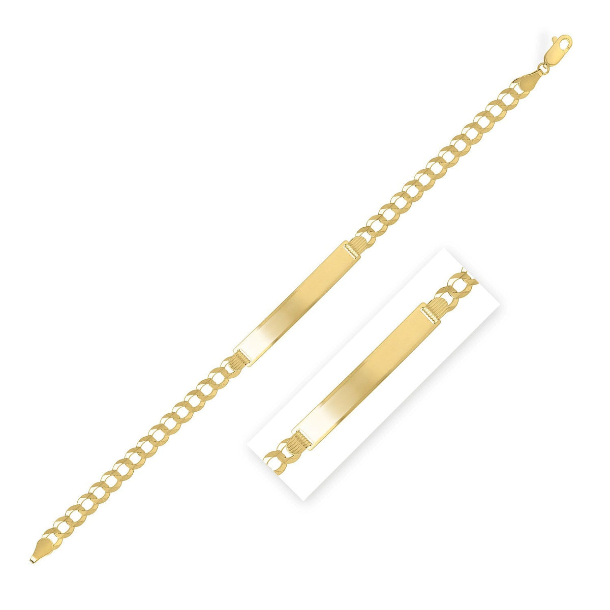 Pulsera de identificación de oro amarillo de 14k (5,70 mm)