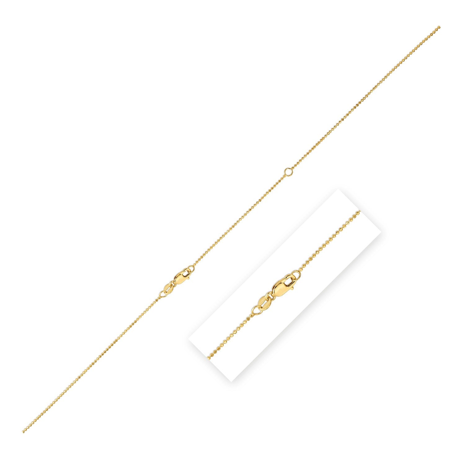 Cadena de bolas extensible doble en oro amarillo de 14k (1.00 mm)