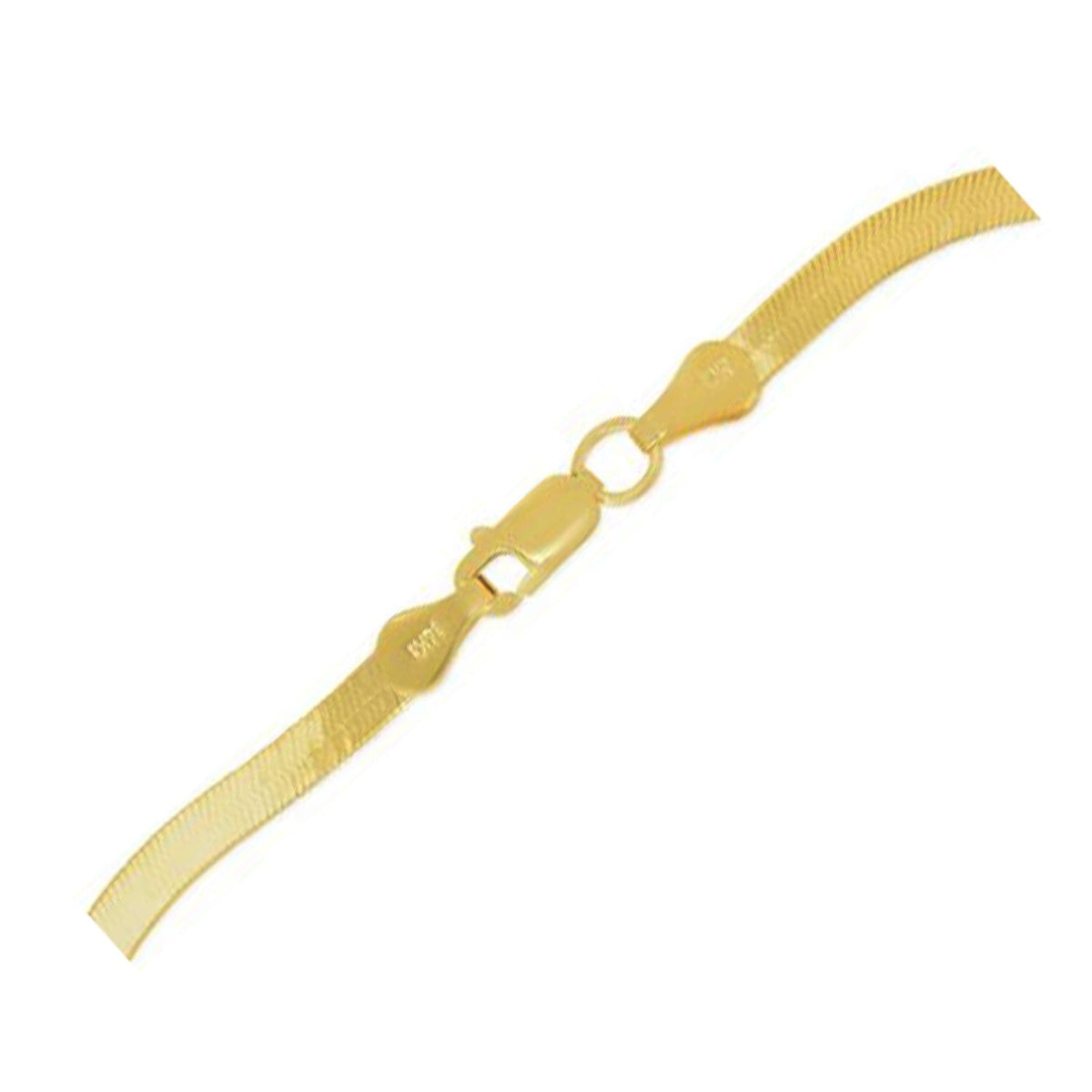 Tobillera de espiga superflexible de oro amarillo de 14k y 1,5 mm