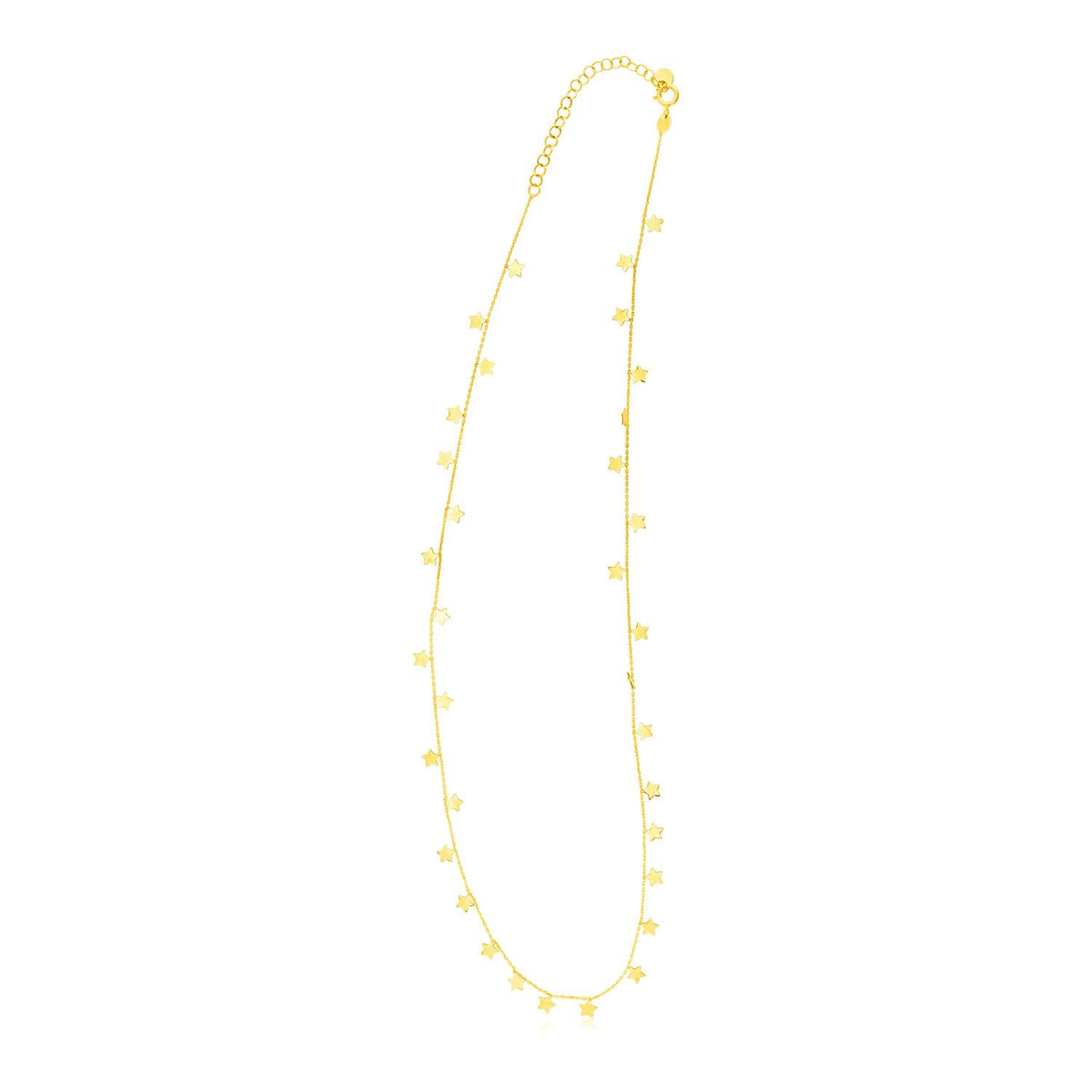 Cadena de oro amarillo de 14K con estrellas colgantes
