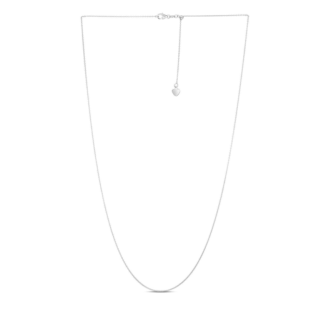Cadena de cable ajustable en oro blanco de 14k (1,0 mm)