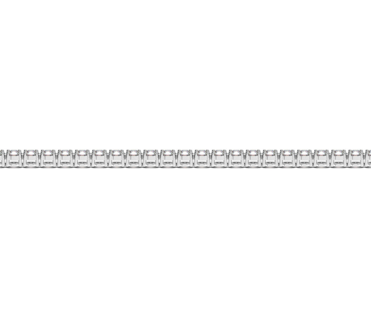 Pulsera de tenis de oro blanco de 14k con diamantes redondos cultivados en laboratorio (3 ct. pt. F/G VS2/SI1)