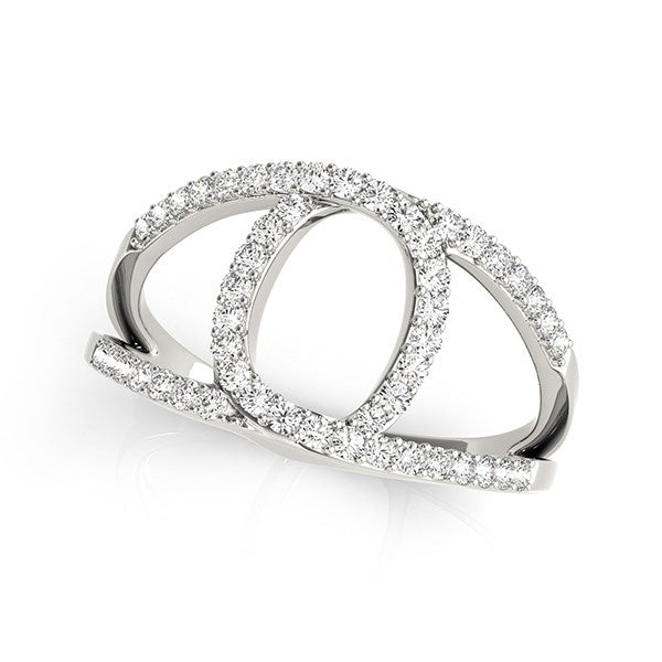 Anillo de doble banda estilo lazo de diamantes de oro blanco de 14k (1/2 qt. de peso total)