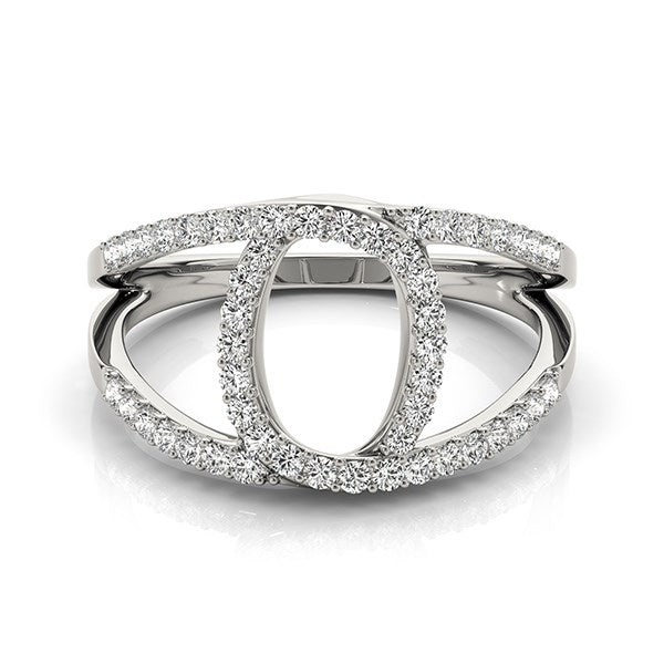 Anillo de doble banda estilo lazo de diamantes de oro blanco de 14k (1/2 qt. de peso total)
