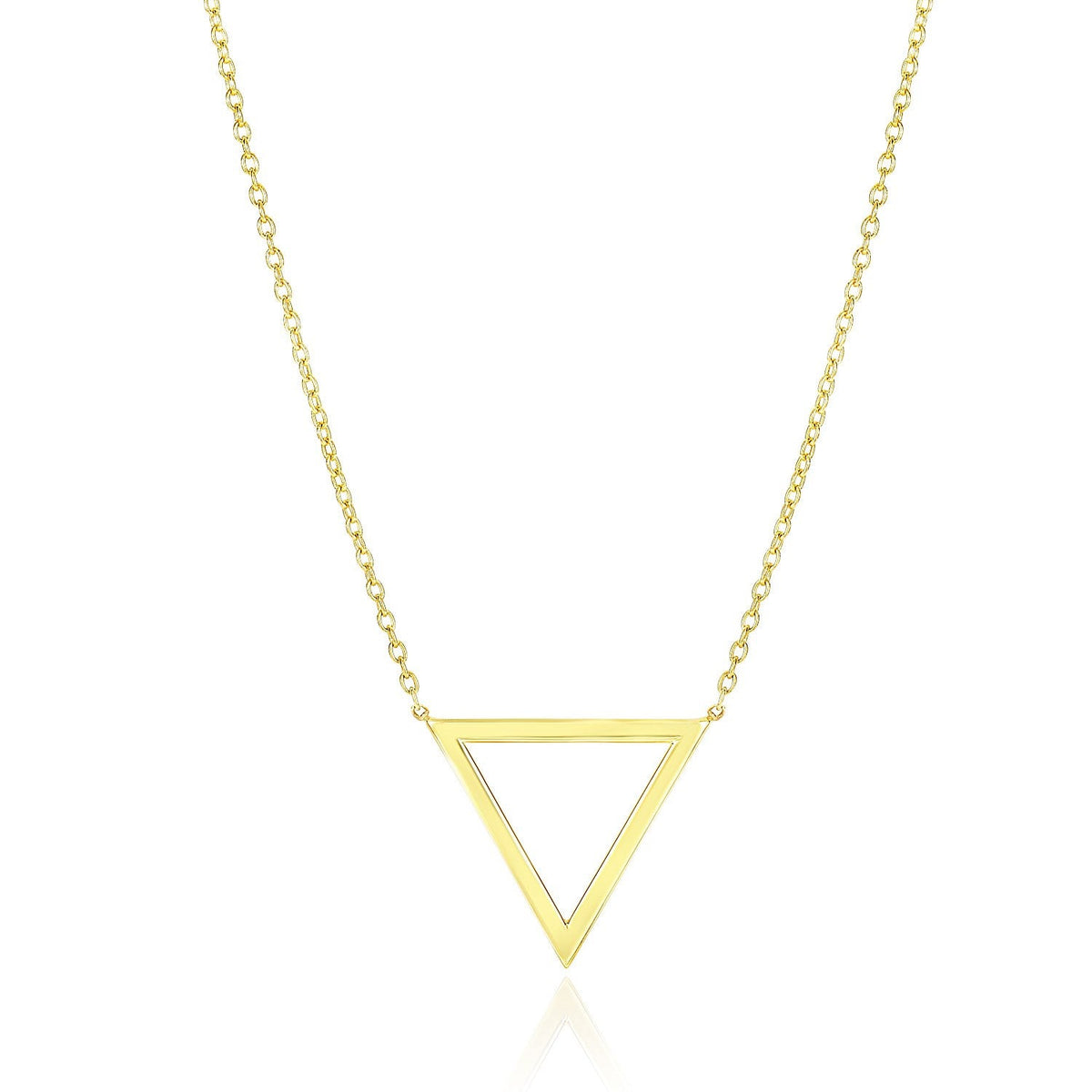 Collar de cadena con símbolo Delta de oro amarillo de 14k