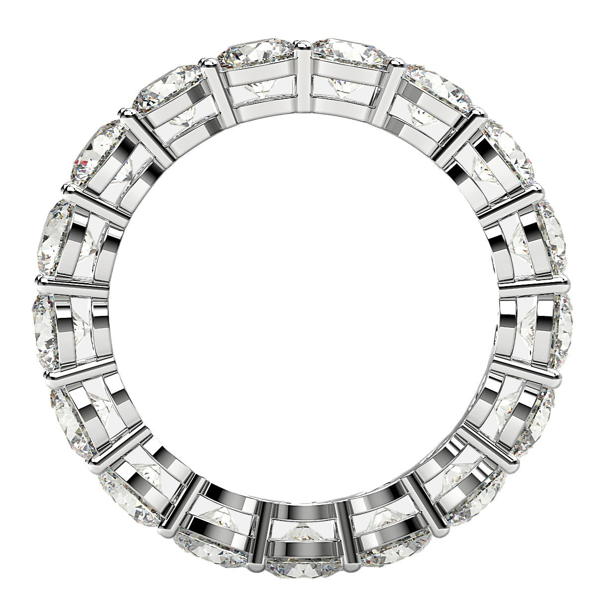 Anillo de Eternidad con Diamantes Redondos Cultivados en Laboratorio de Oro Blanco de 14k (3 quilates, FG/VS2)
