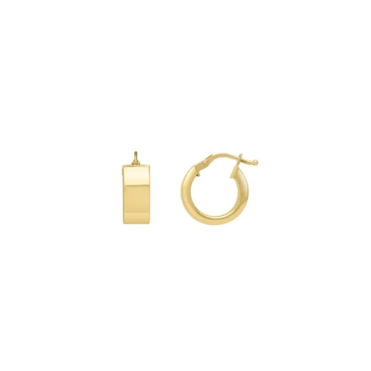 Pendientes de aro de tubo cuadrado mediano de oro amarillo de 14k