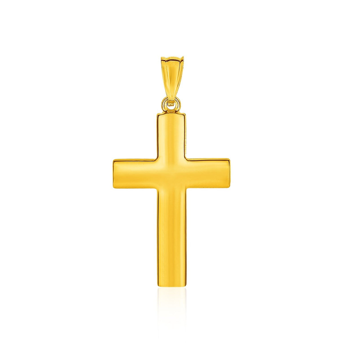 Colgante cruz reversible texturizado de oro amarillo de 14k