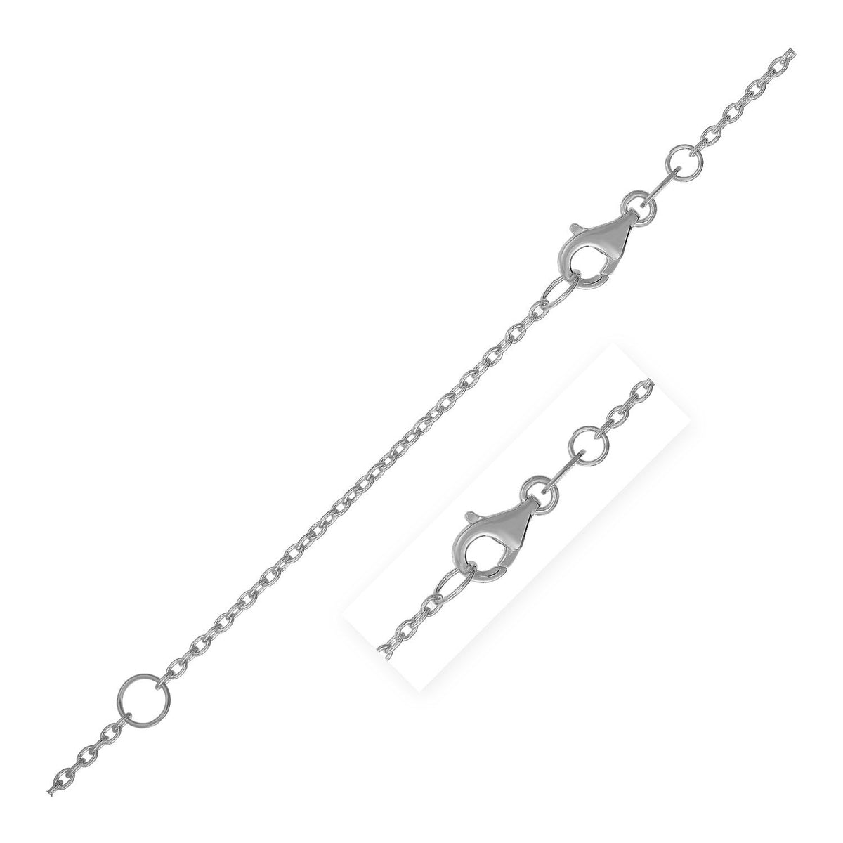 Cadena extensible en oro blanco de 14k (1.2mm)