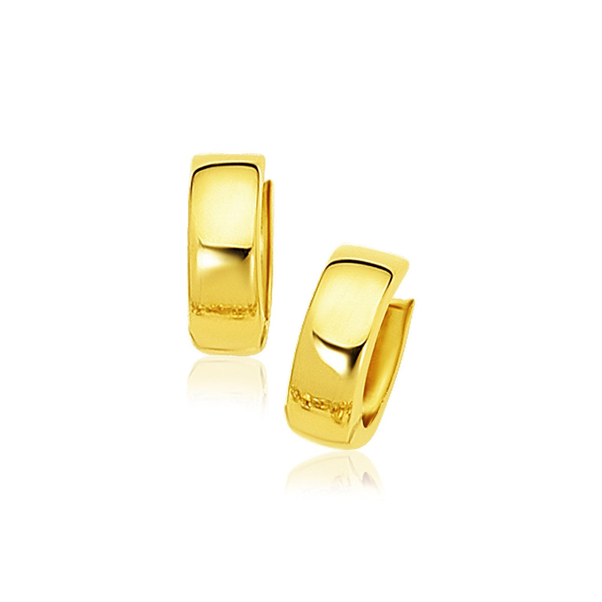 Pendientes de aro Snuggable de oro amarillo de 14k