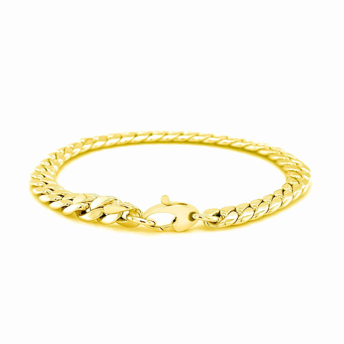Pulsera de eslabones cubanos de oro amarillo de 14 quilates